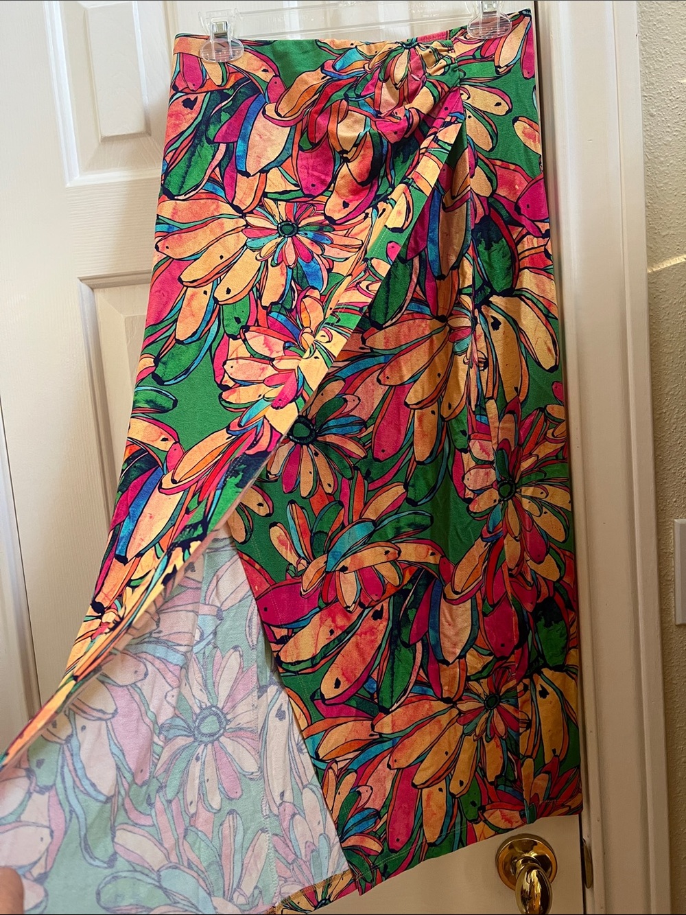 Farm Rio - getaway fruit print faux wrap midi skirt small - Picture 3 of 9